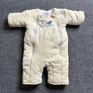 Baby Merlin's‎ Magic Sleepsuit Large 6-9 Months Beige Swaddle Suit Infant Cotton